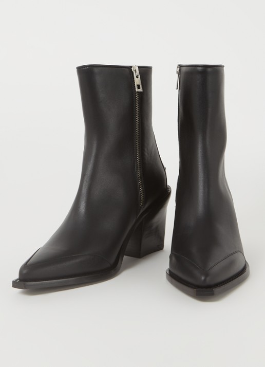 Zadig&Voltaire Dames Cara cowboylaars van kalfsleer in de kleur Zwart