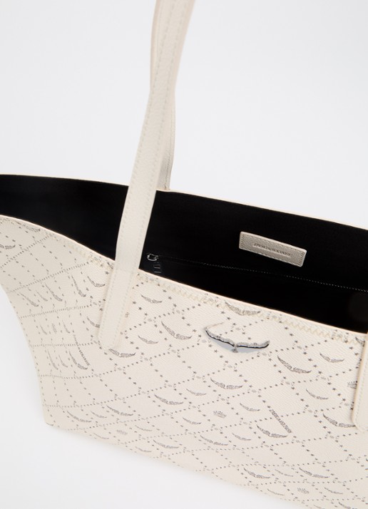 Zadig&Voltaire Dames Z shopper van canvas met logoprint in de kleur Gebroken wit