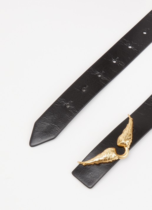 Zadig&Voltaire Dames Rock Reversible riem van leer met logo in de kleur Zwart