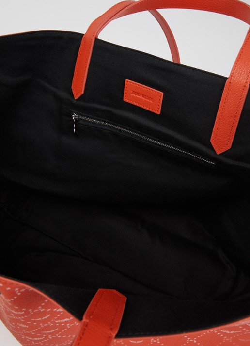 Zadig&Voltaire Dames XL shopper met logoprint in de kleur Oranje