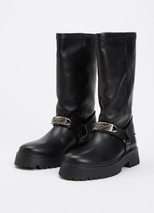 Zadig&Voltaire Dames Angie laars van leer in de kleur Zwart