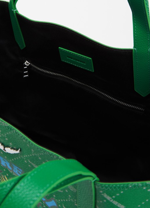 Zadig&Voltaire Dames Z XL shopper van leer met logoprint in de kleur Groen