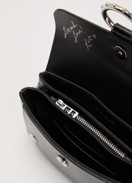 Zadig&Voltaire Dames Kate clutch van leer met afneembare schouderriem in de kleur Zwart