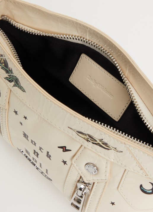 Zadig&Voltaire Dames Sunny Mood Tattoo crossbodytas van leer in de kleur Ivoor