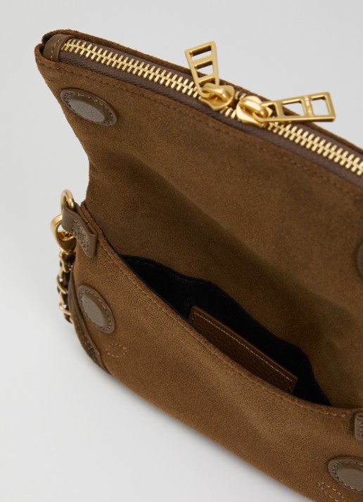 Zadig&Voltaire Dames Rock Mini clutch van suède in de kleur Cognac