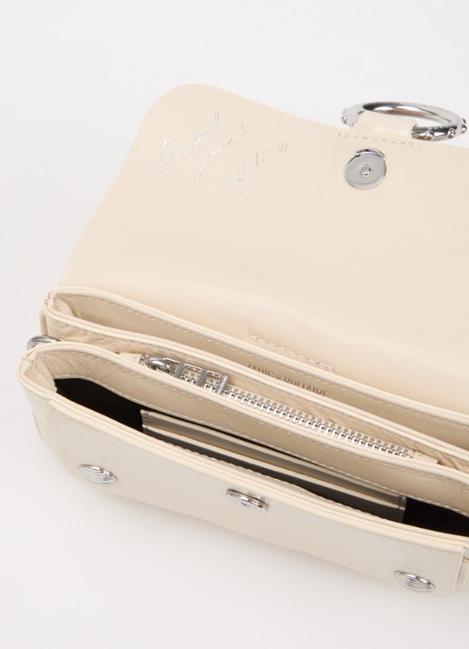 Zadig&Voltaire Dames Kate clutch van leer met afneembare schouderriem in de kleur Creme