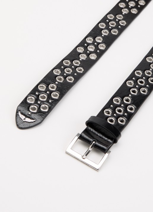 Zadig&Voltaire Dames Starlight riem van leer in de kleur Zwart