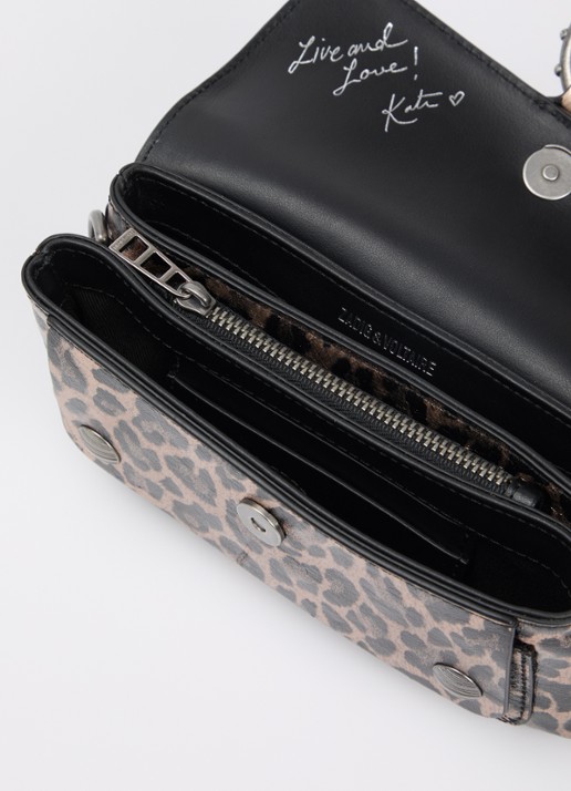 Zadig&Voltaire Dames Kate Wallet clutch van leer met panterprint en metallic finish in de kleur Bruin