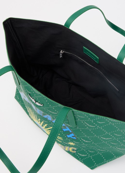 Zadig&Voltaire Dames Z shopper van leer met logoprint in de kleur Groen