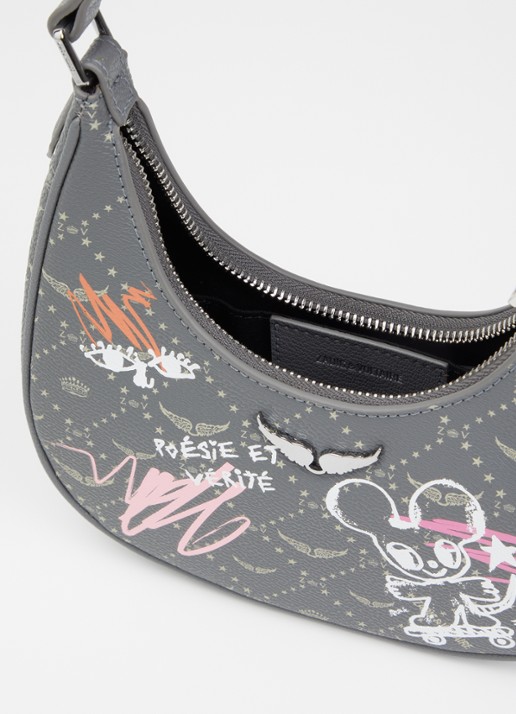 Zadig&Voltaire Dames Z Night Out Monogram schoudertas van imitatieleer in de kleur Grijs