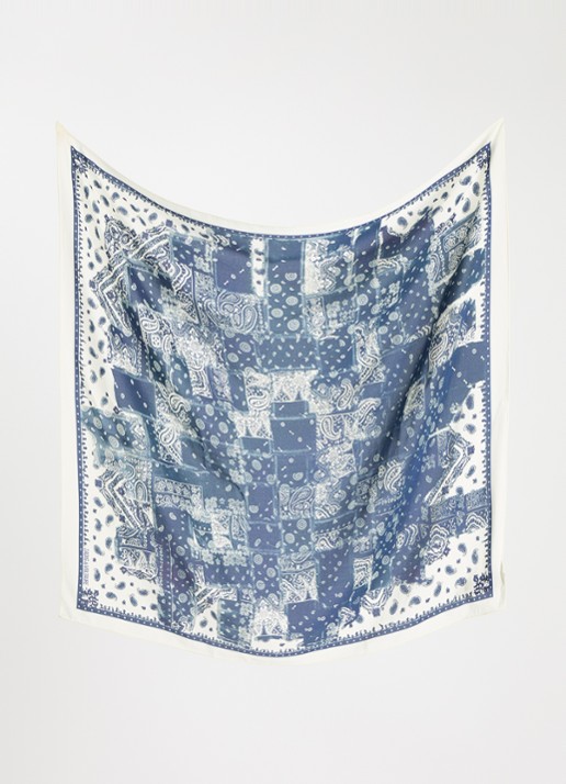 Zadig&Voltaire Dames Blondie Denim sjaal met print 85 x 85 cm in de kleur Indigo