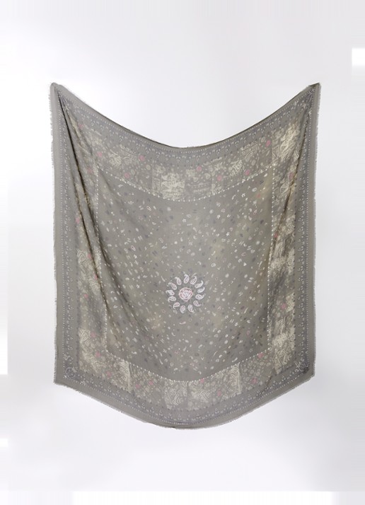 Zadig&Voltaire Dames Kerry Vintage sjaal met print 135 x 135 cm in de kleur Bronsgroen