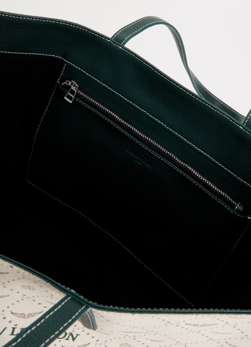 Zadig&Voltaire Dames Z shopper van leer met logoprint in de kleur Ivoor