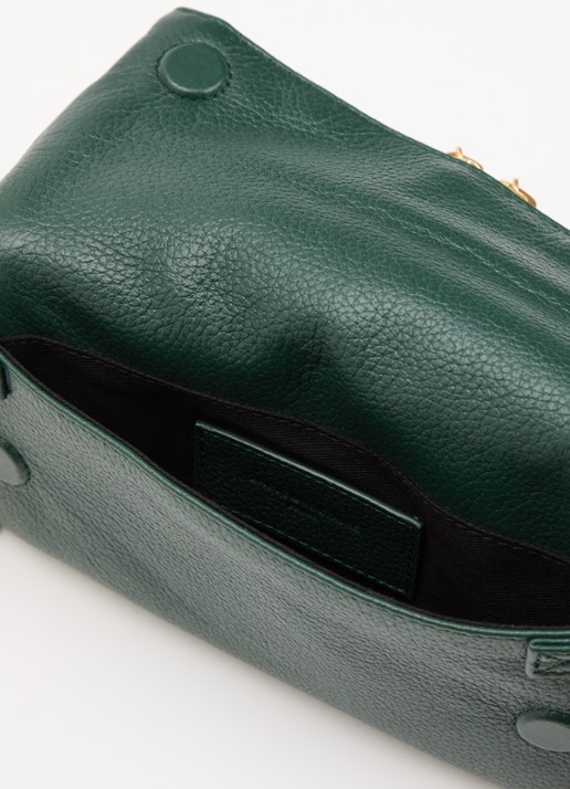 Zadig&Voltaire Dames Rock Mini clutch van leer met afneembare schouderriem in de kleur Donkergroen
