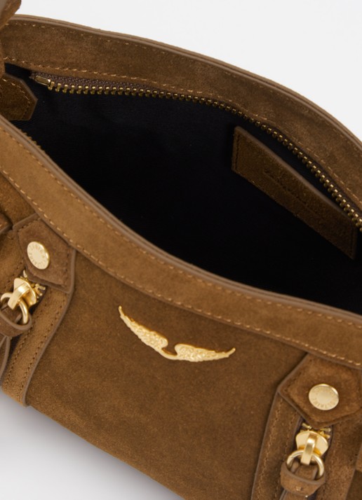 Zadig&Voltaire Dames Madison mini schoudertas van suède in de kleur Camel