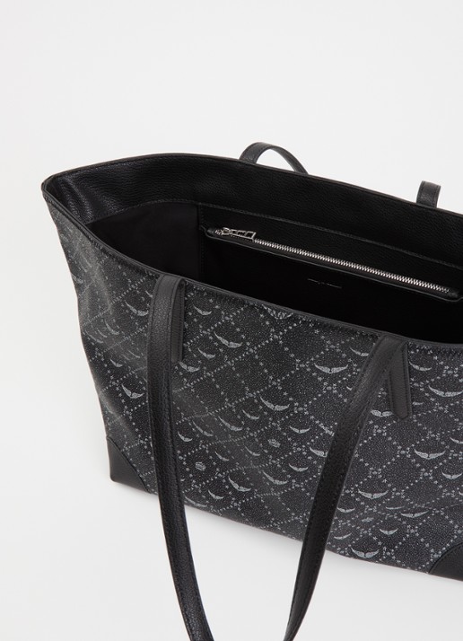 Zadig&Voltaire Dames Z shopper van leer met logoprint in de kleur Grijs