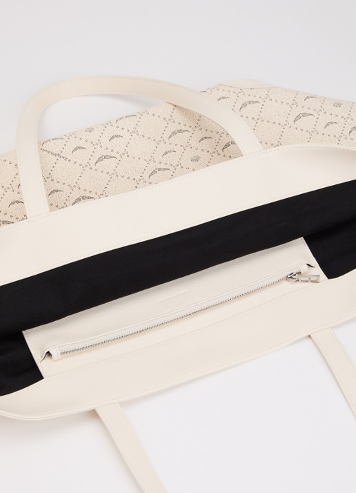 Zadig&Voltaire Dames Z XL shopper van leer met logoprint in de kleur Ivoor