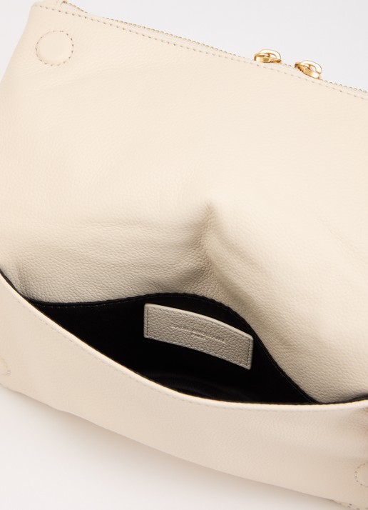 Zadig&Voltaire Dames Rock Perforated clutch van leer met afneembare schouderriem in de kleur Creme