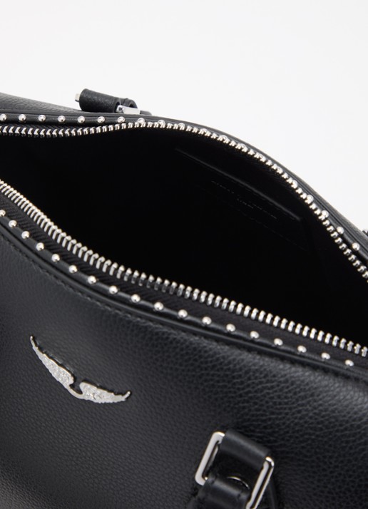 Zadig&Voltaire Dames Sunny Small handtas van leer met studs en afneembare schouderriem in de kleur Zwart
