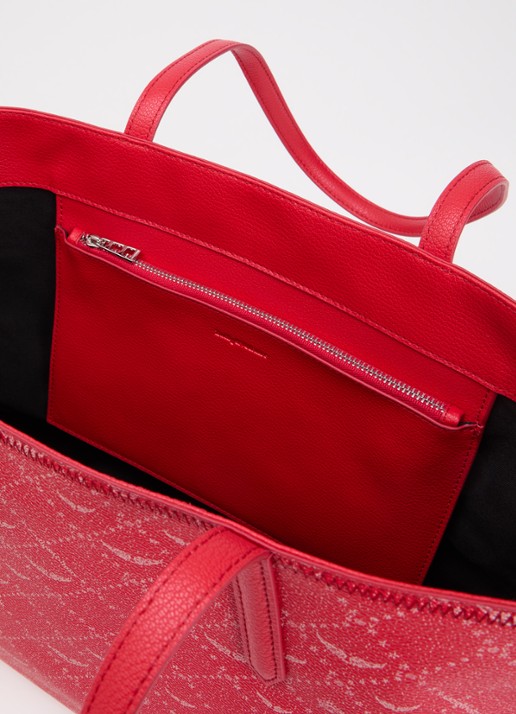 Zadig&Voltaire Dames Shopper van leer met logoprint in de kleur Rood