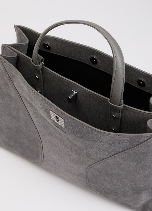 Zadig&Voltaire Dames Jack handtas van suède met afneembare schouderriem in de kleur Donkergrijs
