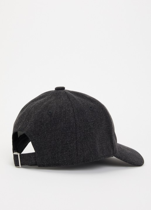 Drôle de Monsieur Heren Drôle pet van denim met borduring in de kleur Zwart, maat: One Size