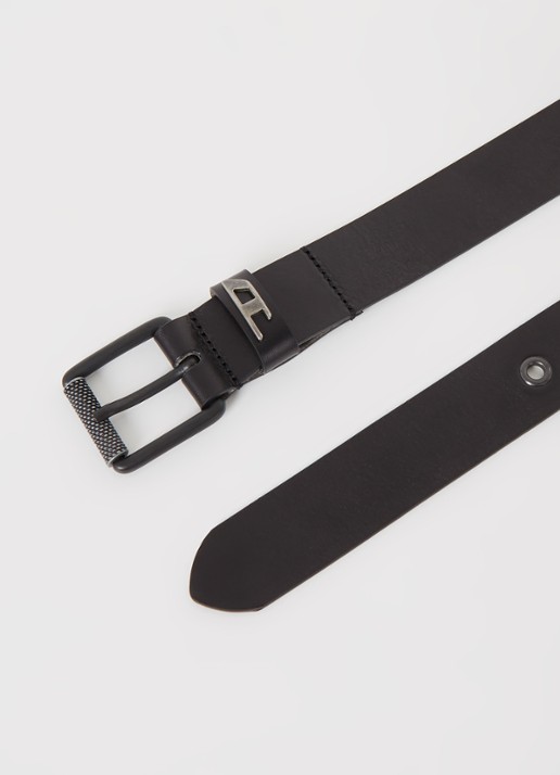 Diesel Heren B-Dave Ii riem van leer met logo in de kleur Zwart