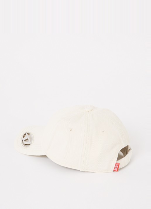 Diesel Heren C-Plak pet met logo in de kleur Creme