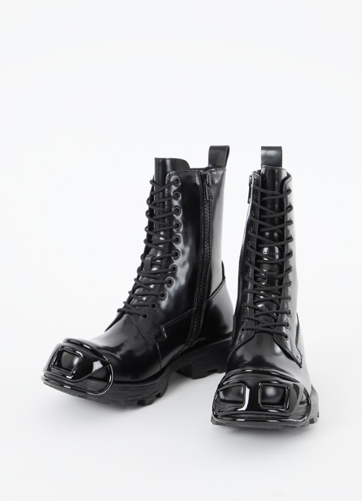 Diesel Heren D-Hammer BT D biker boot van leer in de kleur Zwart