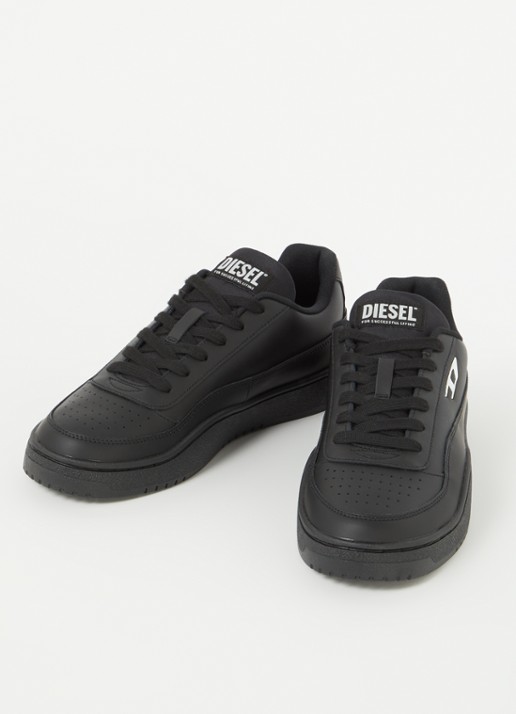 Diesel Heren S-Tracker-D sneaker van leer in de kleur Zwart