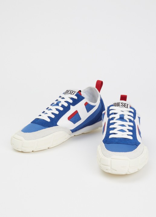 Diesel Heren S-Pagodha Low sneaker van suède met leren details in de kleur Blauw
