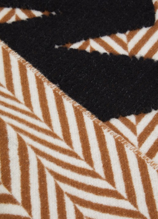 J.W. Anderson Dames Sjaal in alpaca wolblend met logo 190 x 35 cm in de kleur Cognac, maat: One Size