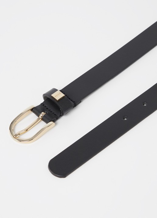 BOSS Dames Scarlet riem van leer in de kleur Zwart