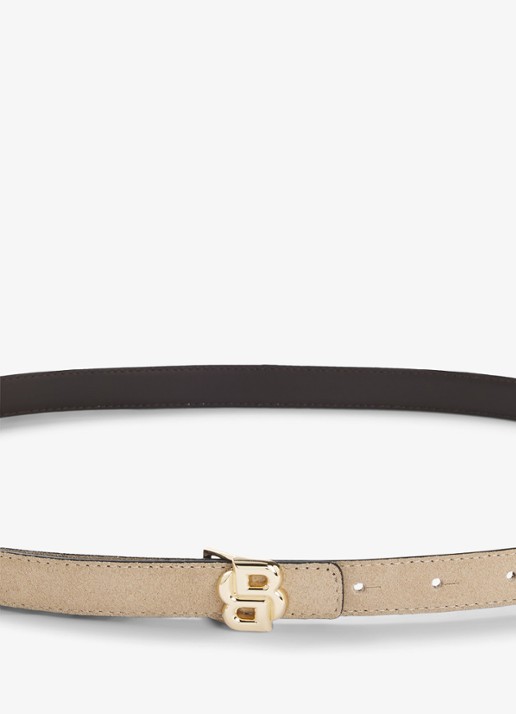 BOSS Dames Riem van leer in de kleur Light Beige-271 / Beige