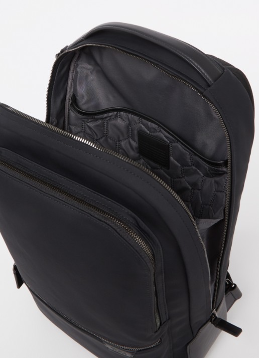 TUMI Harrison Bradner rugzak met leren details en 14 inch laptopvak Zwart - Deal
