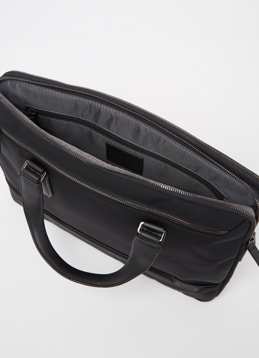 TUMI Harrison Sycamore Slim businesstas met leren details en 14 inch laptopvak Zwart - Deal