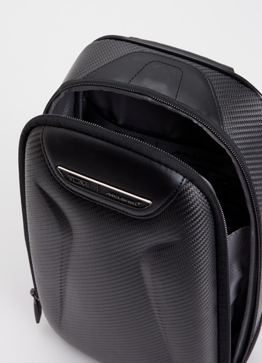 TUMI McLaren Torque Sling crossbodytas met leren details Donkergrijs - Deal