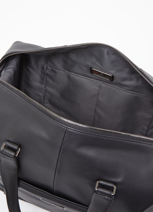 TUMI Harrison Nelson weekendtas van leer Zwart - Deal