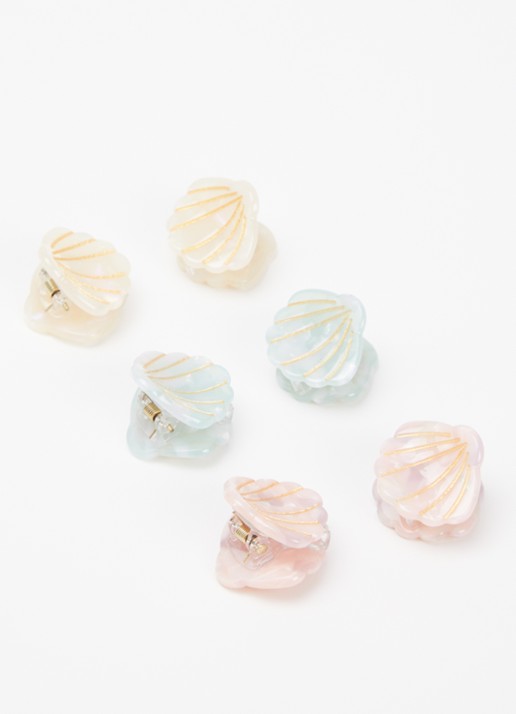 Mimi & Lula Meisjes Mini Shell haarclip in set van 6