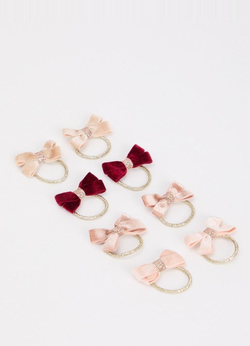 Mimi & Lula Meisjes Velvet Bow set van haarelastiekjes 8-delig