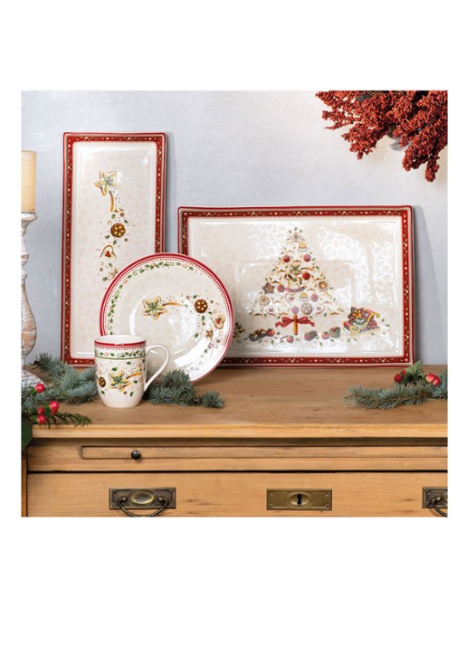 Villeroy & Boch Winter Bakery Delight Kerst partyschaal 39 cm Steenrood - Deal