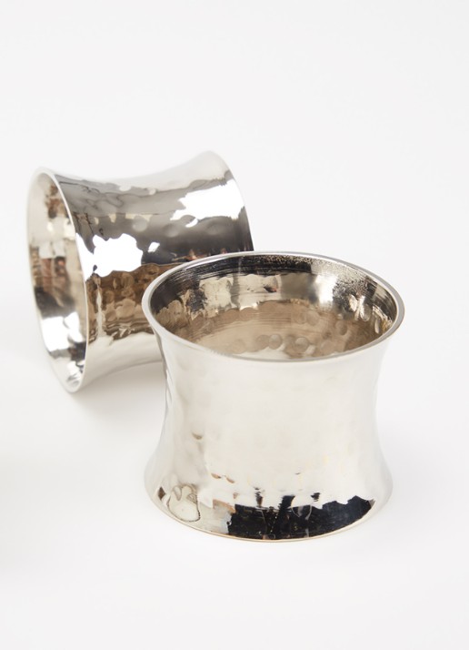 Anna + Nina Silver Linings servetring set van 4 Zilver - Deal