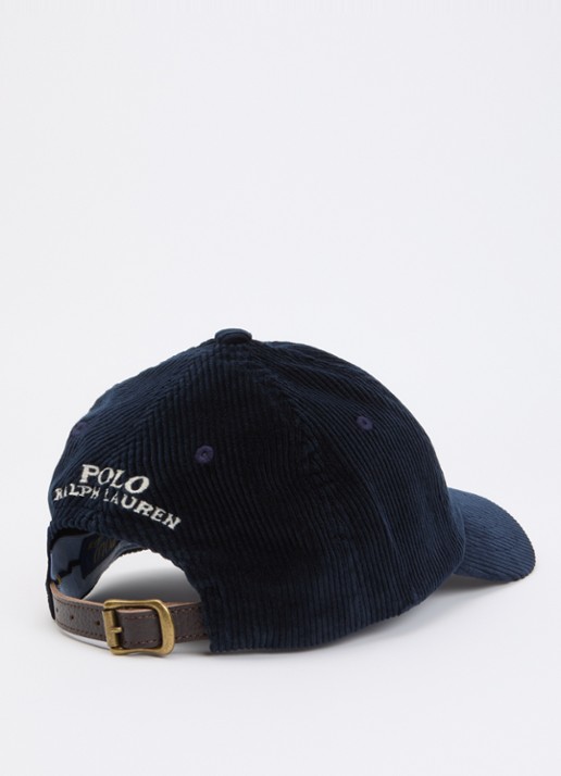 Ralph Lauren Dames Pet van corduroy met logoborduring in de kleur Donkerblauw, maat: OZ