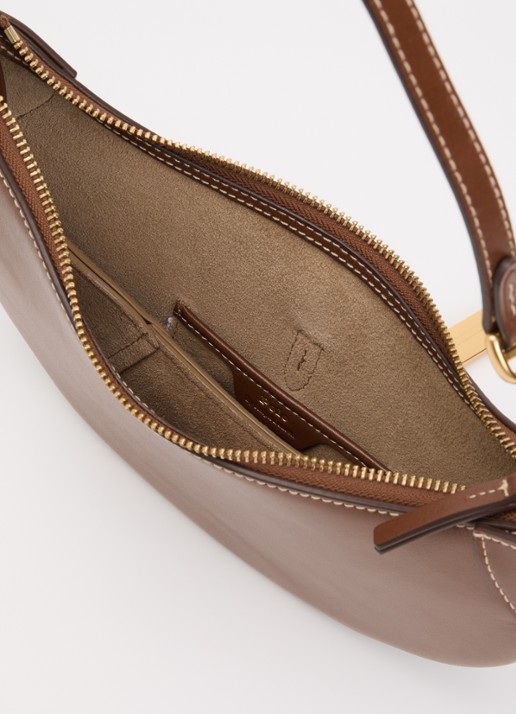 Ralph Lauren Dames ID schoudertas mini van kalfsleer in de kleur Cognac, maat: OSZ