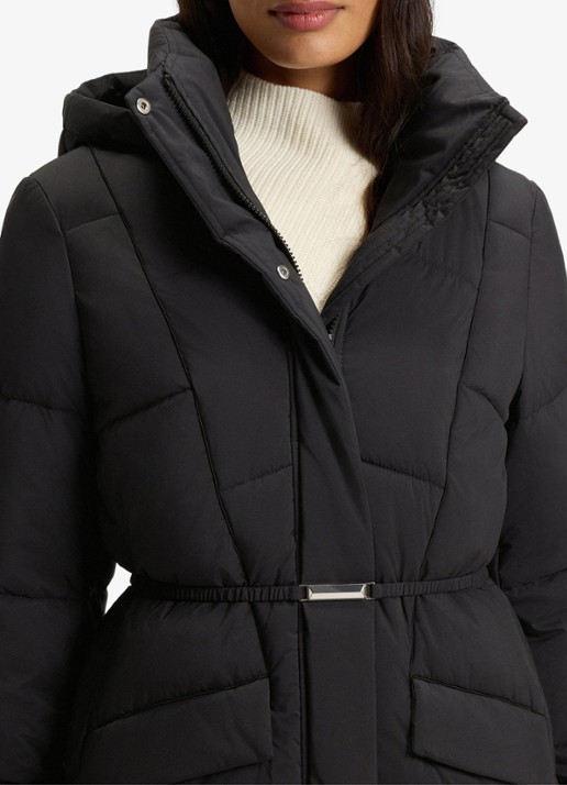 BOSS Dames Puffer jas met ceintuur in de kleur Zwart
