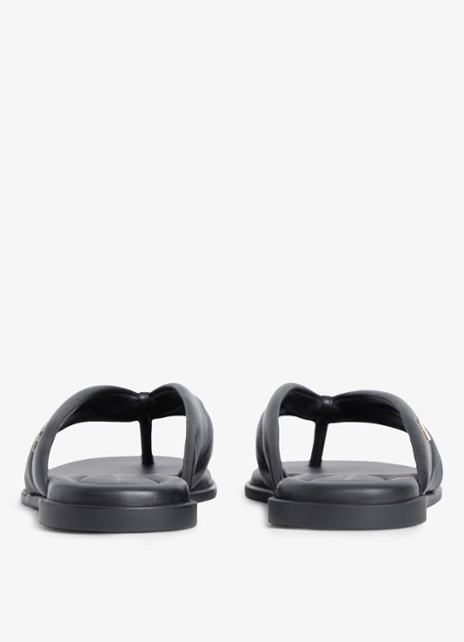 Tommy Hilfiger Dames Sandalen van leer in de kleur Zwart
