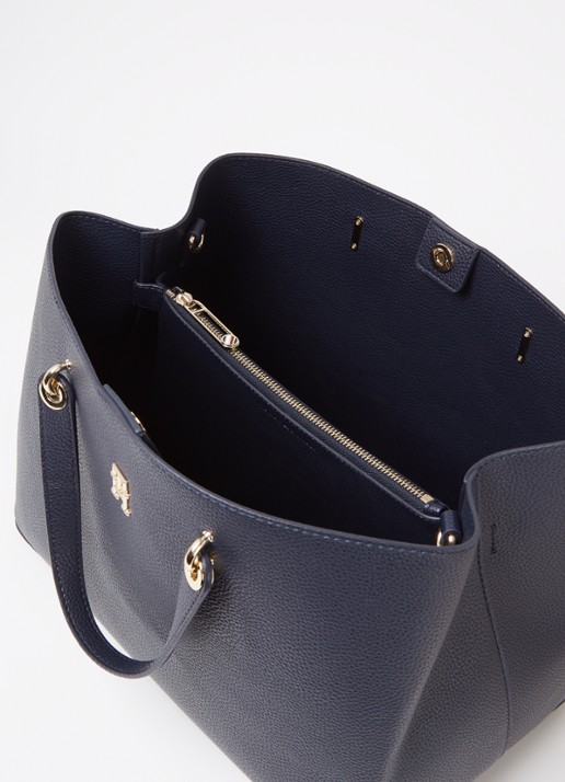 Tommy Hilfiger Dames The Emblem schoudertas met logo in de kleur Donkerblauw