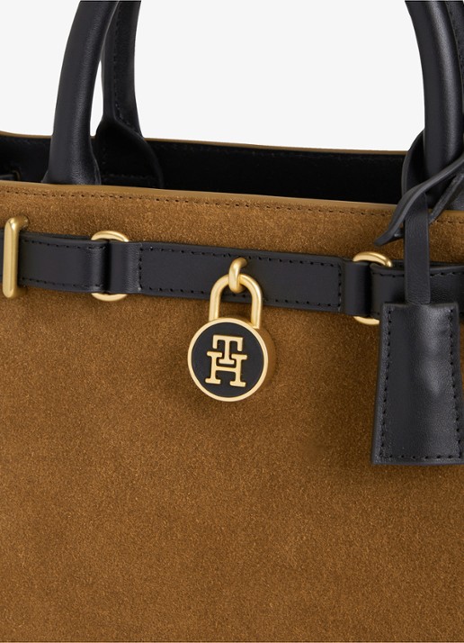 Tommy Hilfiger Dames Handtas met logo in de kleur Cognac
