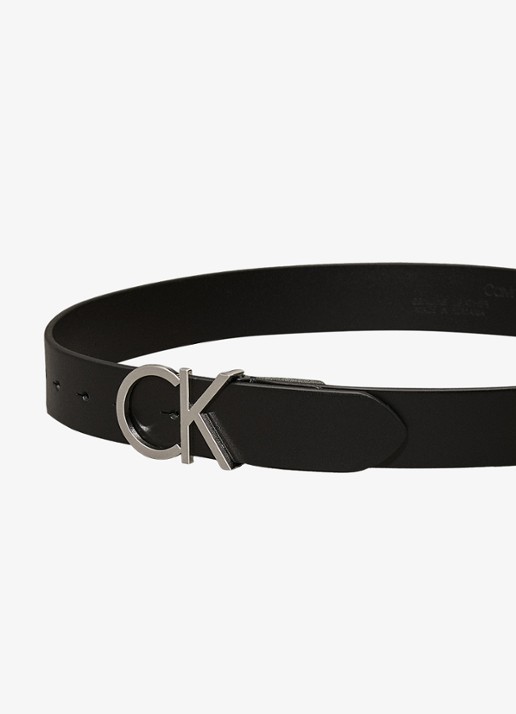 Calvin Klein Dames Riem van leer met logo in de kleur Zwart