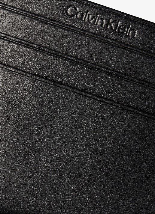 Calvin Klein Dames Pasjeshouder van leer in de kleur Zwart